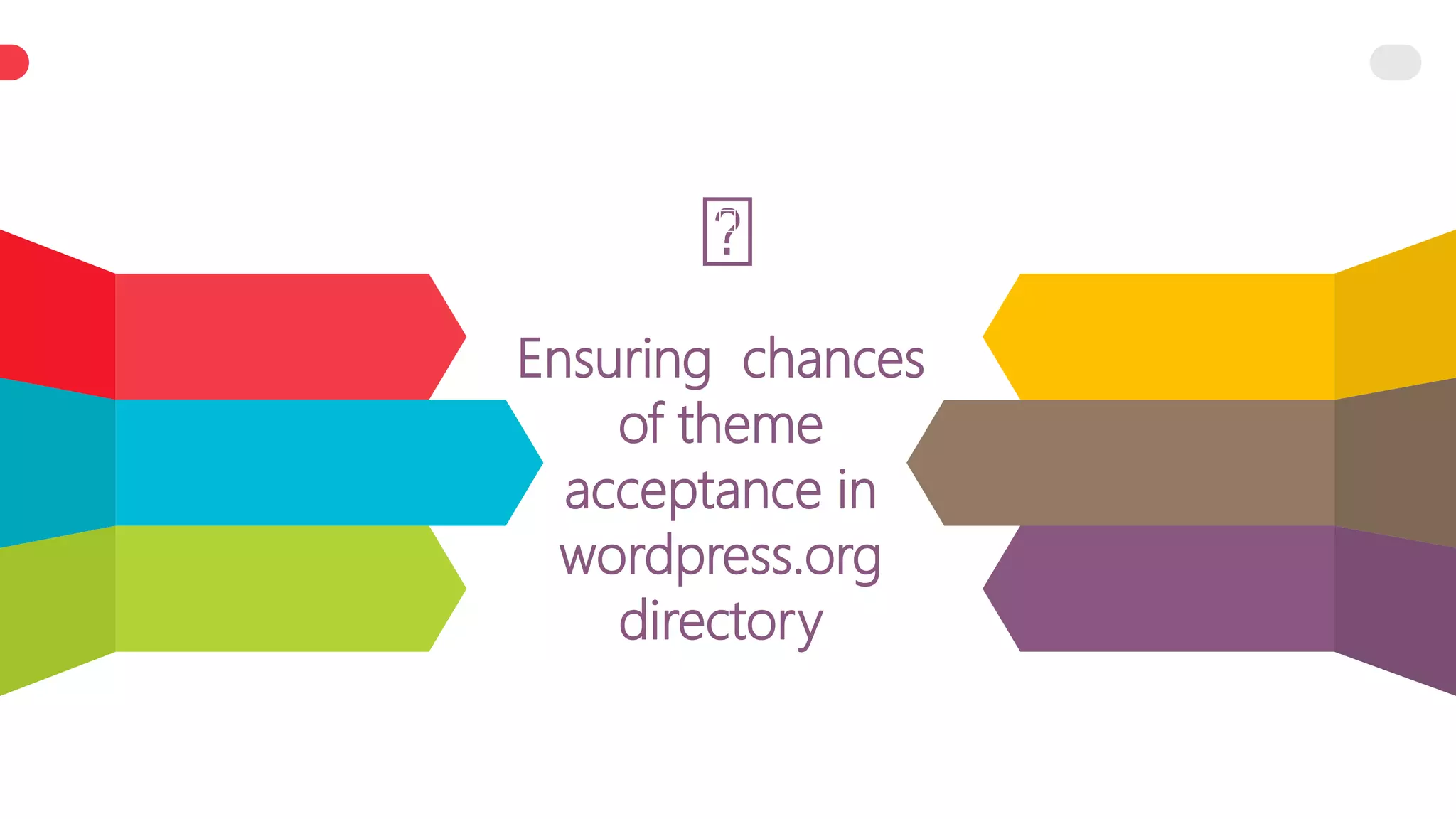 Ensuring chances
of theme
acceptance in
wordpress.org
directory
 