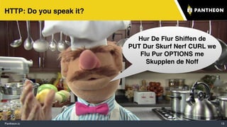 Pantheon.io 13
HTTP: Do you speak it?
Hur De Flur Shiffen de
PUT Dur Skurf Nerf CURL we
Flu Pur OPTIONS me
Skupplen de Noff
 
