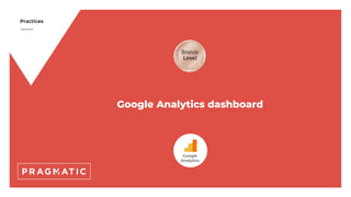 Practices
Google Analytics dashboard
Google
Analytics
 