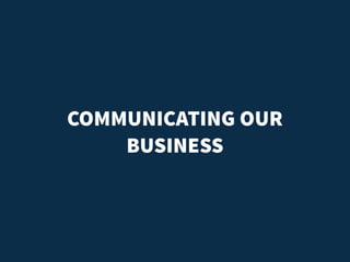COMMUNICATING OUR
BUSINESS
 