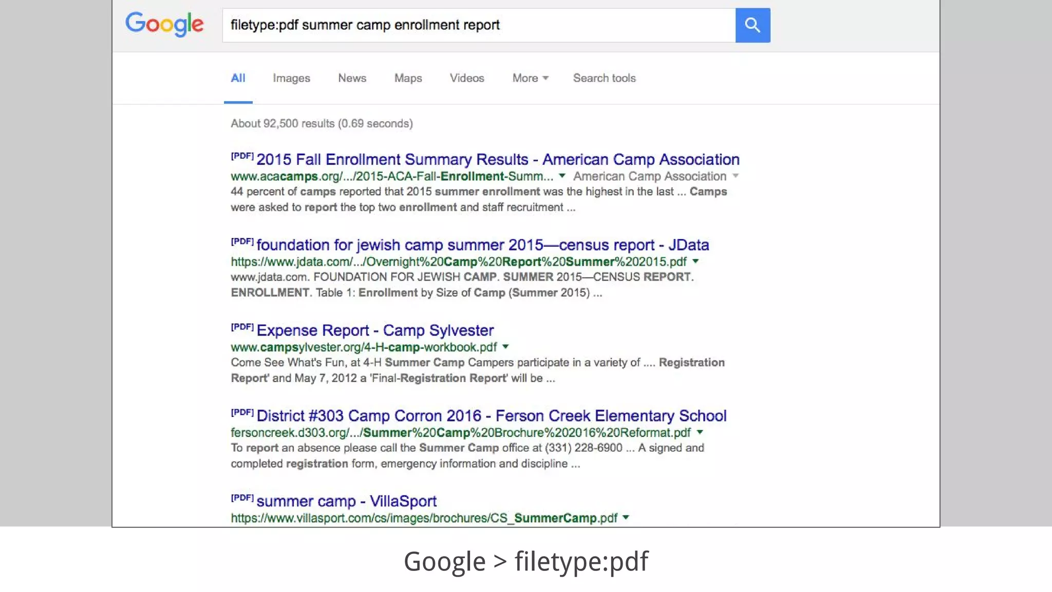 Google > filetype:pdf
 