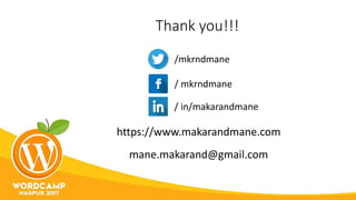 Thank you!!!
https://www.makarandmane.com
/mkrndmane
/ mkrndmane
/ in/makarandmane
mane.makarand@gmail.com
 