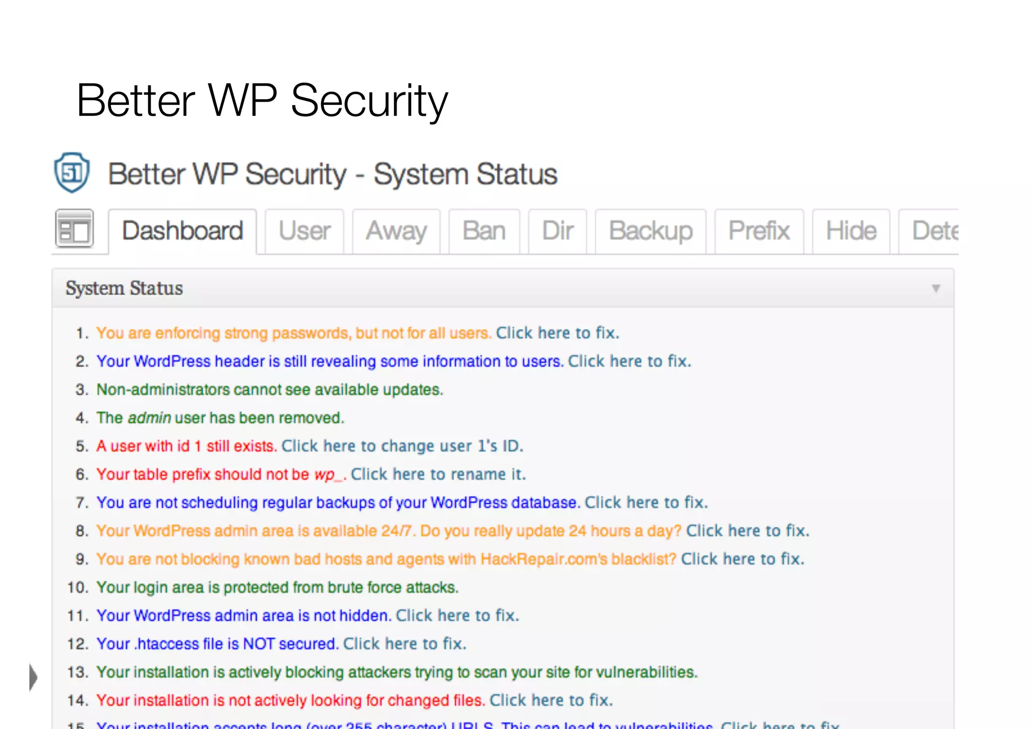 Better WP Security

 