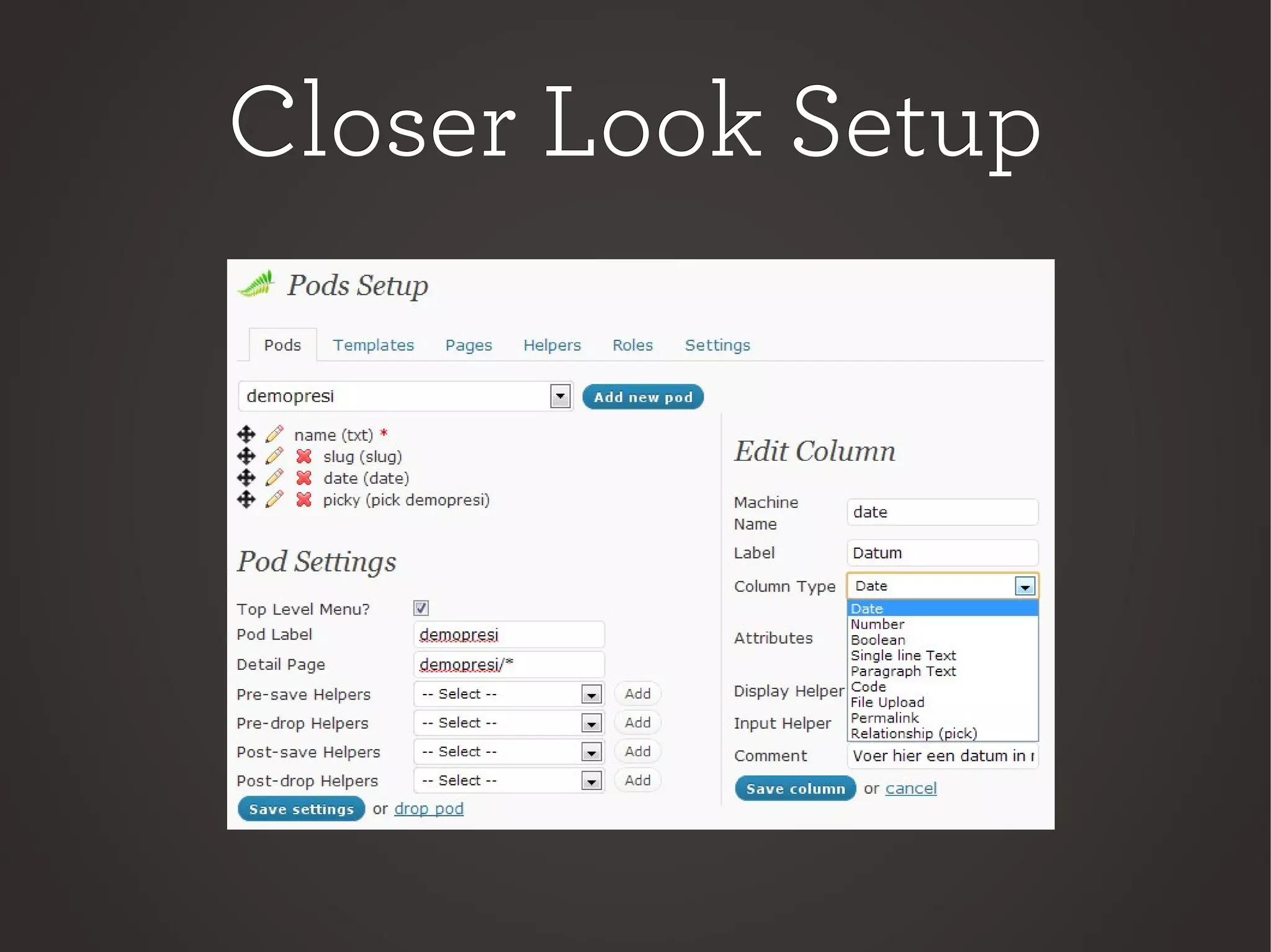 Closer Look SetupCloser Look Setup
 