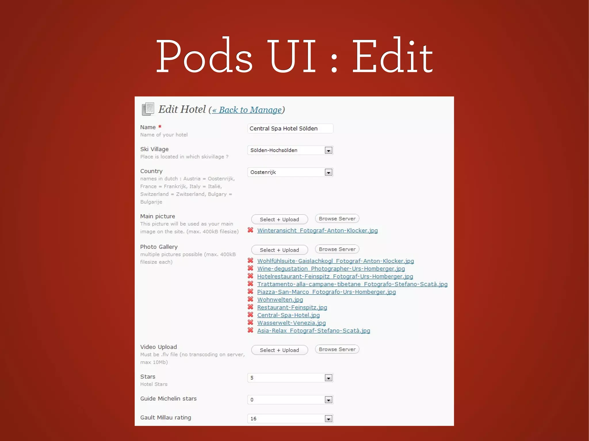 Pods UI : EditPods UI : Edit
 