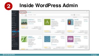@christinahills #wcoc
Inside WordPress Admin2
 