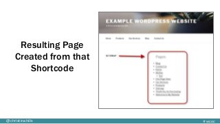 #wcoc@christinahills
Resulting Page
Created from that
Shortcode
 