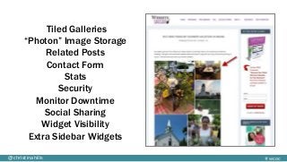 #wcoc@christinahills
Tiled Galleries
“Photon” Image Storage
Related Posts
Contact Form
Stats
Security
Monitor Downtime
Social Sharing
Widget Visibility
Extra Sidebar Widgets
 