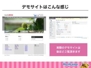 デモサイトはこんな感じ




        実際のデモサイトは
        後ほどご覧頂きます
 