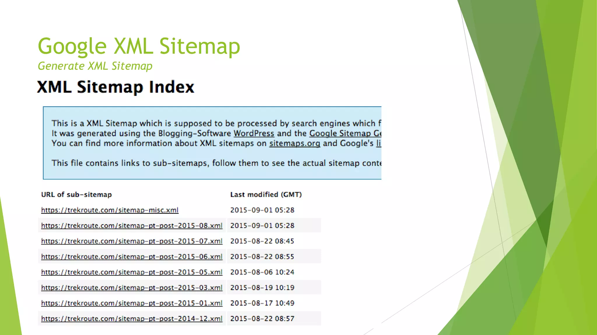 Google XML Sitemap
Generate XML Sitemap
 