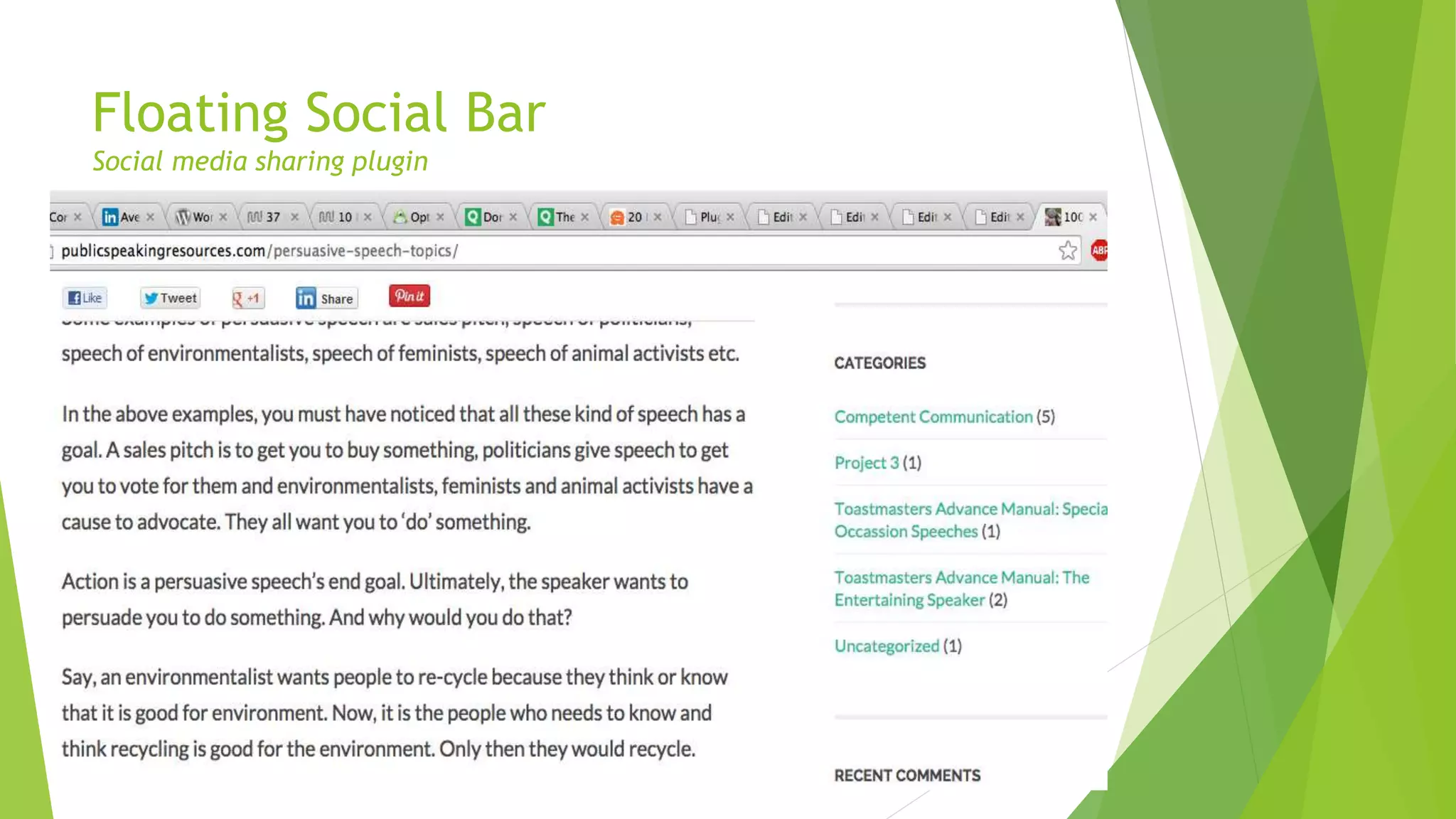 Floating Social Bar
Social media sharing plugin
 