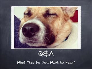 Q&A
What Tips Do You Want to Hear?

 