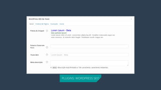 PLUGINS: WORDPRESS SEO  