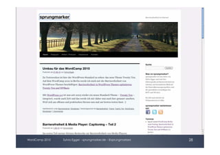 WordCamp 2010   Sylvia Egger - sprungmarker.de - @sprungmarkers   28
 