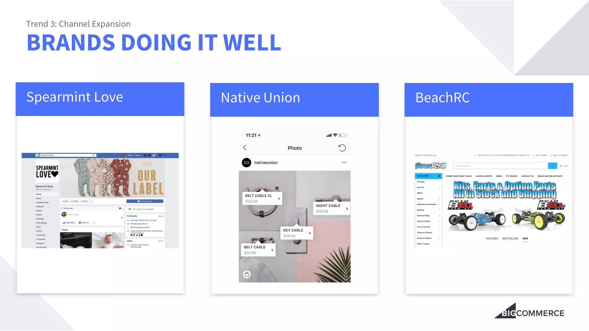 BRANDS DOING IT WELL
Trend 3: Channel Expansion
Spearmint Love Native Union BeachRC
 