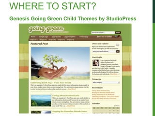 WHERE TO START?
Genesis Going Green Child Themes by StudioPress
 