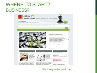WHERE TO START?
BUSINESS?




            http://drcrystalbarnwell.com
 