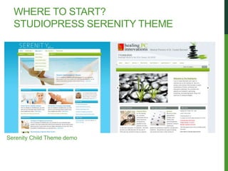 WHERE TO START?
  STUDIOPRESS SERENITY THEME




Serenity Child Theme demo
 
