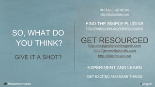 Getting to Grips with Genesis