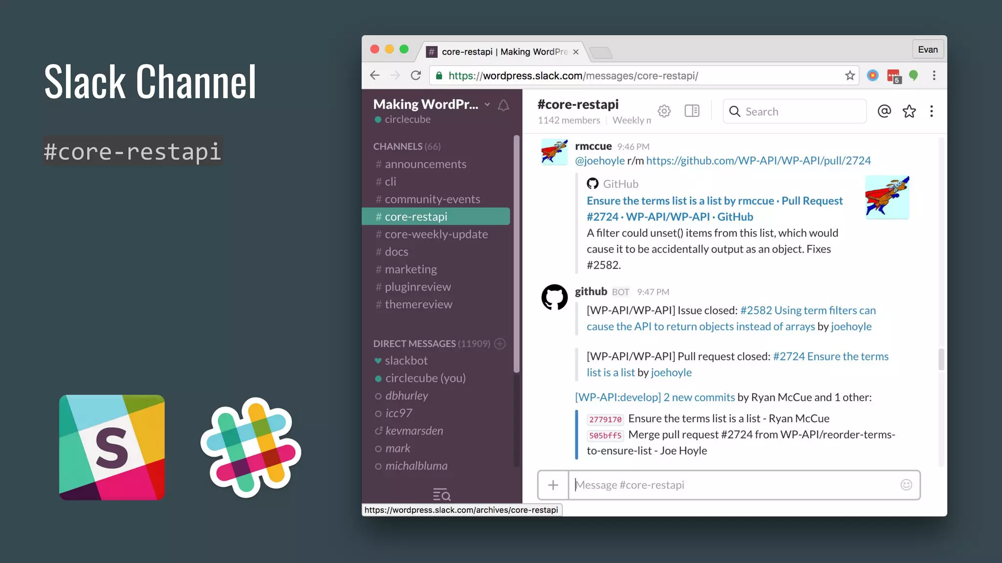 #core-restapi
Slack Channel
 