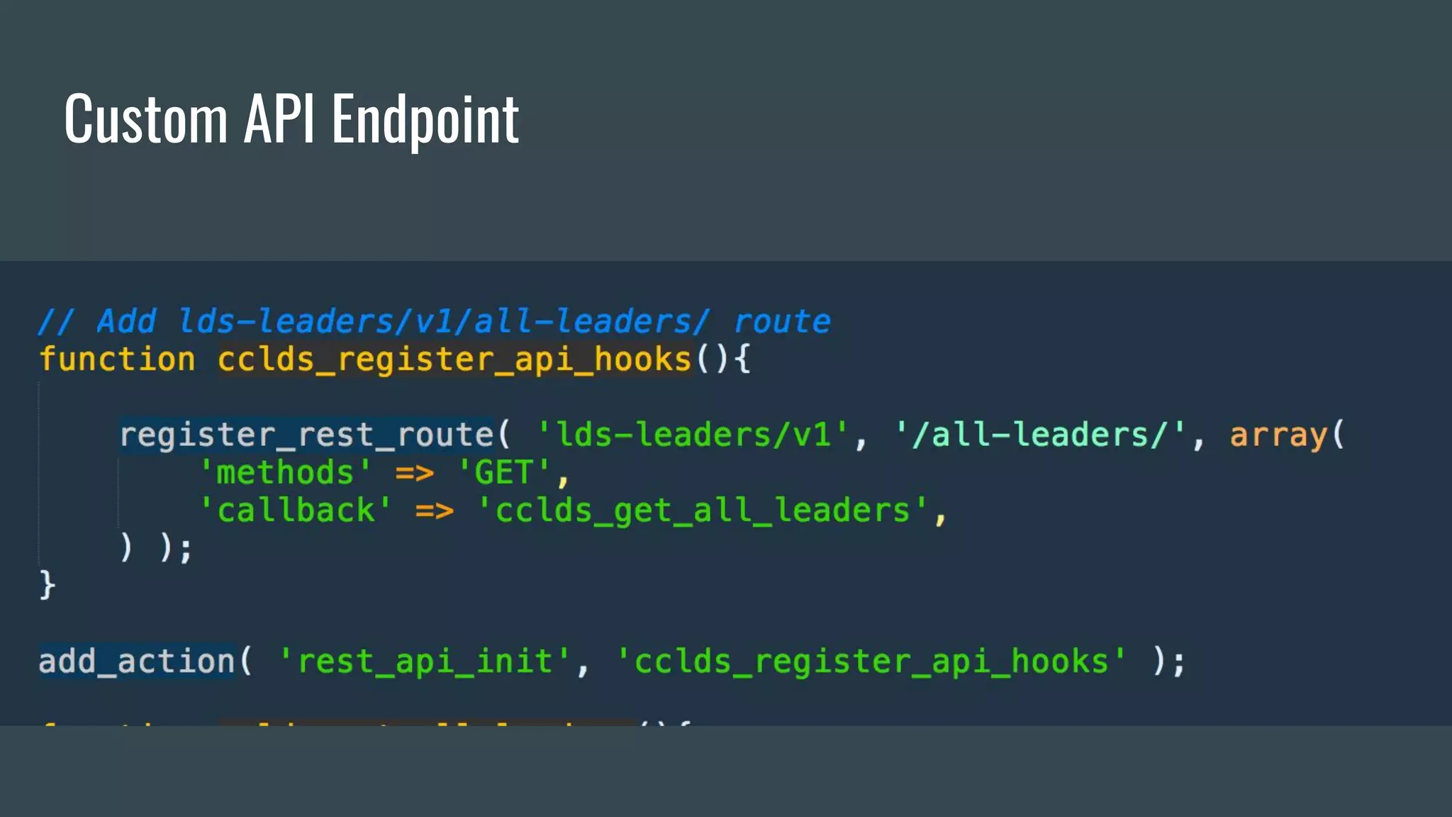 Custom API Endpoint
 