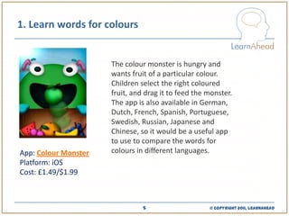 5 ideas for teaching colours using apps and mobile devices | PPT