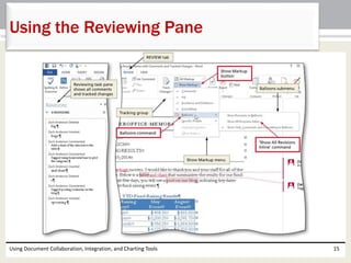 Using the Reviewing Pane 
Using Document Collaboration, Integration, and Charting Tools 15 
 