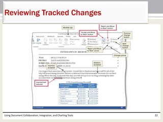 Reviewing Tracked Changes 
Using Document Collaboration, Integration, and Charting Tools 22 
 