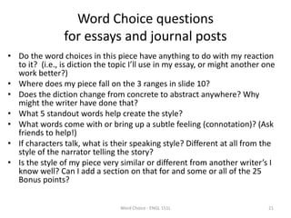 Word Choice and Style | PPTX