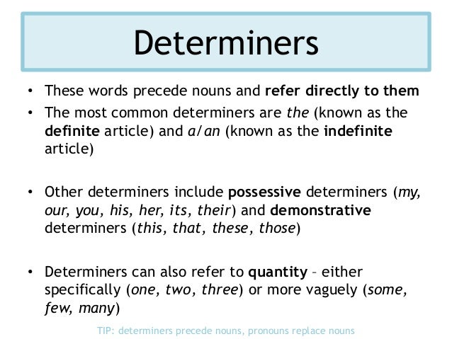 English Language Terminology: Word Classes