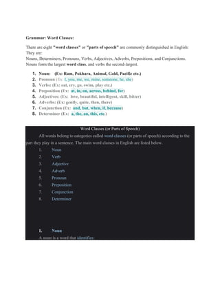 Link English - Word classes (NEB) | PDF