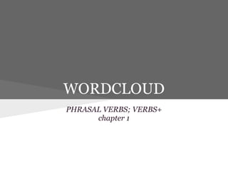 WORDCLOUD
PHRASAL VERBS; VERBS+
chapter 1
 