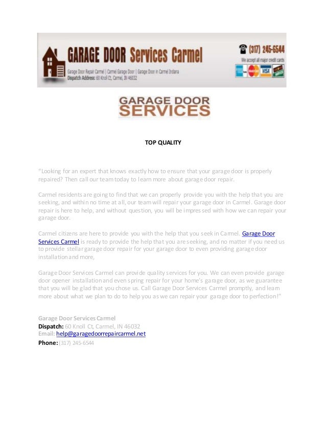 Garage Door Services Carmelword Document