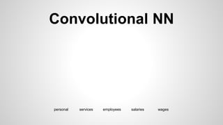 Convolutional NN
personal services wagessalariesemployees
 