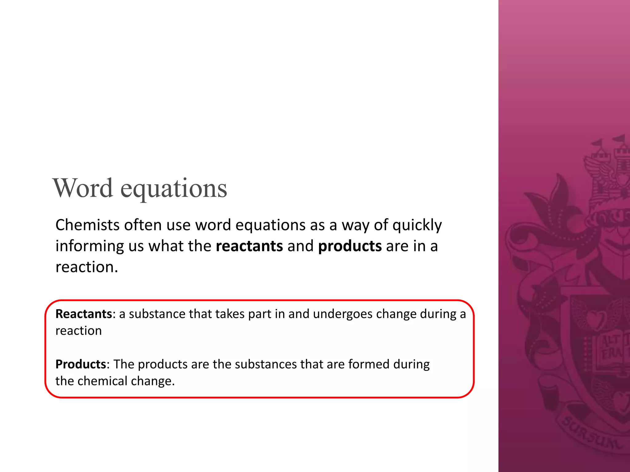 Word equations | PPTX