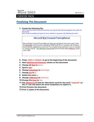 Word exercises (1) | PDF