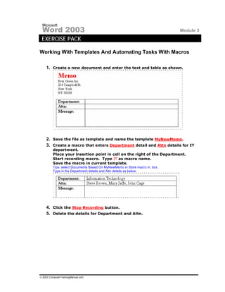 Word exercises (1) | PDF