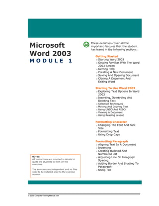 Word exercises (1) | PDF