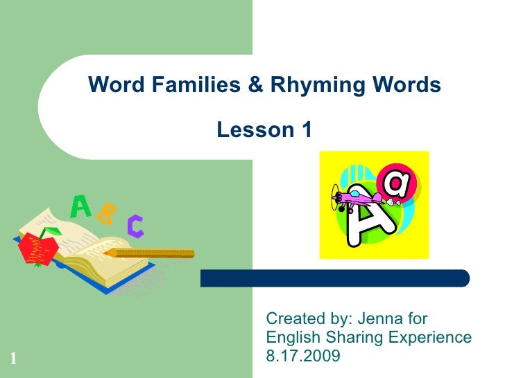 Word Families & Rhyming Words