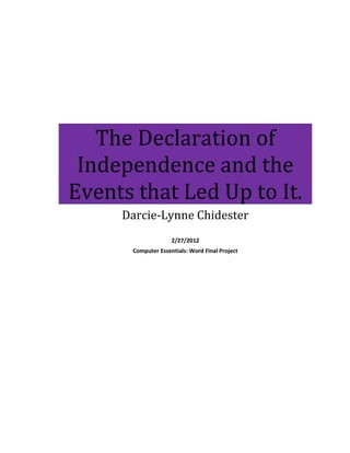 what led to the american declaration of independence