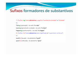 Sufixos formadores de substantivos
 