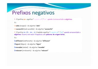 Prefixos negativos
 