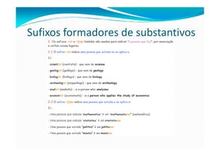 Sufixos formadores de substantivos
 