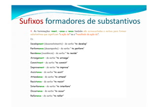 Sufixos formadores de substantivos
 