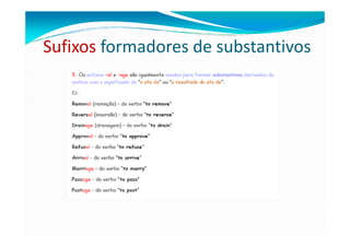Sufixos formadores de substantivos
 