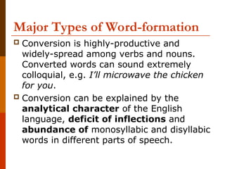 Wordformation in the english language full explanation | PPT