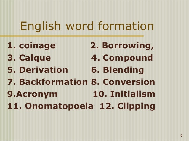 Word formation 5. Word formation презентация. Word formation process. Types of Word formation. English Word-formation.