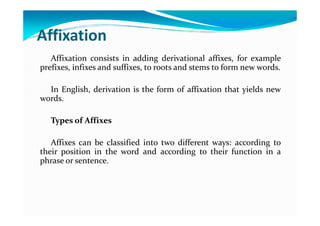 Word formation processes | PPT