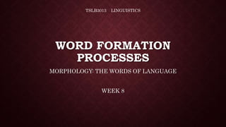 TSLB3013 : Linguistics - Word Formation Processes | PPTX
