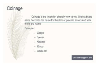 Word Formation Processes